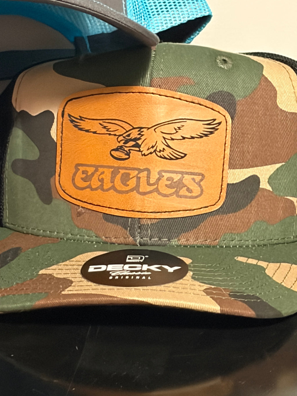 Custom Leather Patch Trucker Hats — Laser Engraved Logo, Business & Sports Patches