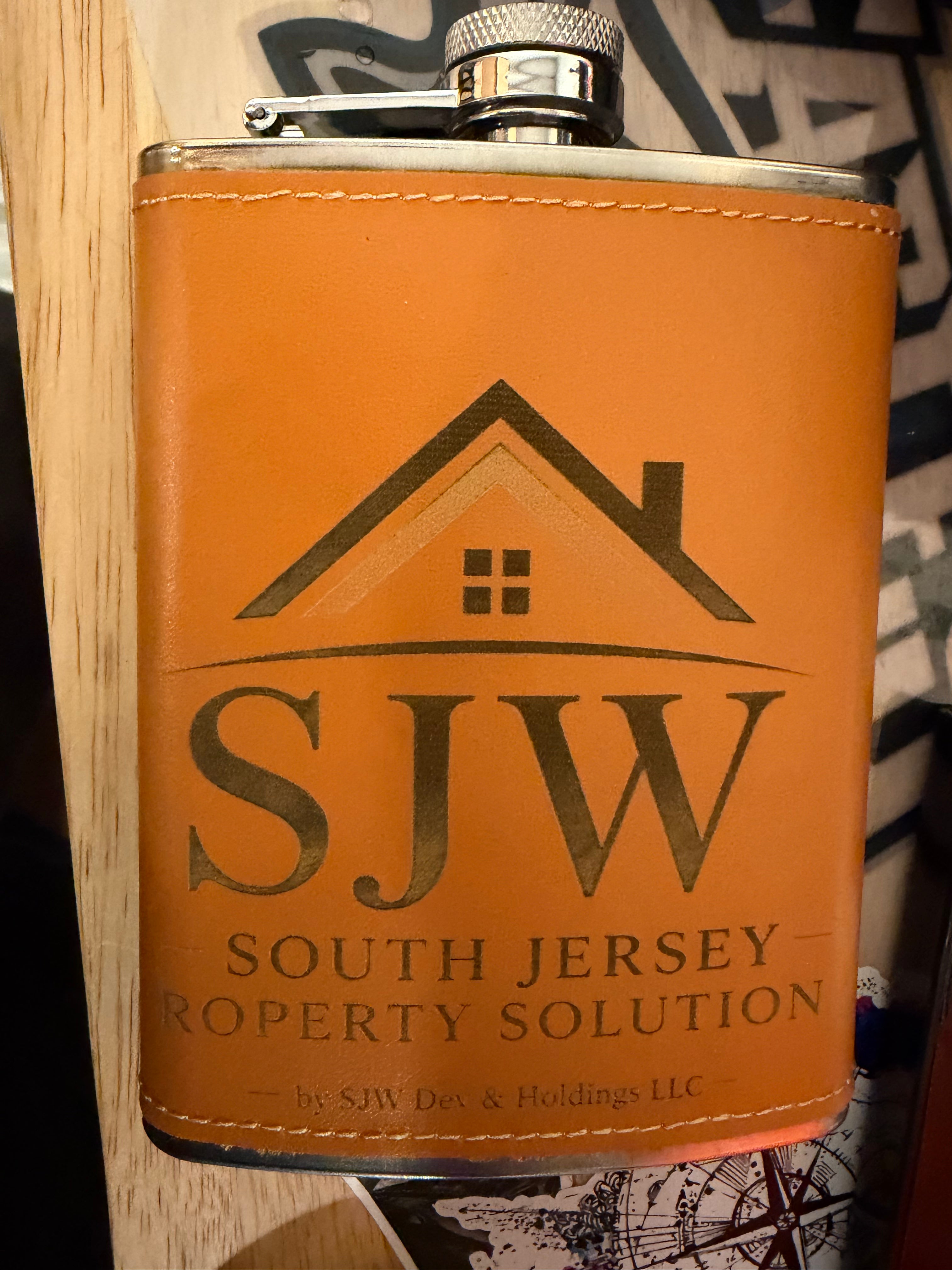 Custom Logo Leather Flask — Corporate and Closing Gifts