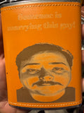 Petaca de cuero grabada personalizada — Foto o texto personalizado